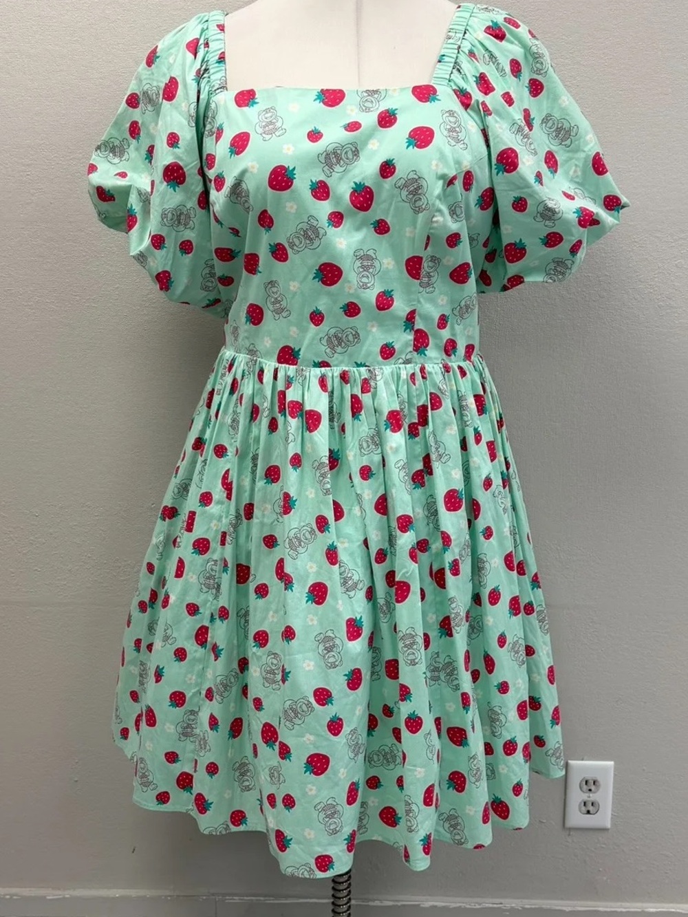 Disney Parks Dress Shop Lotso Bear Strawberry Midi Dress - Size 22 (2X)